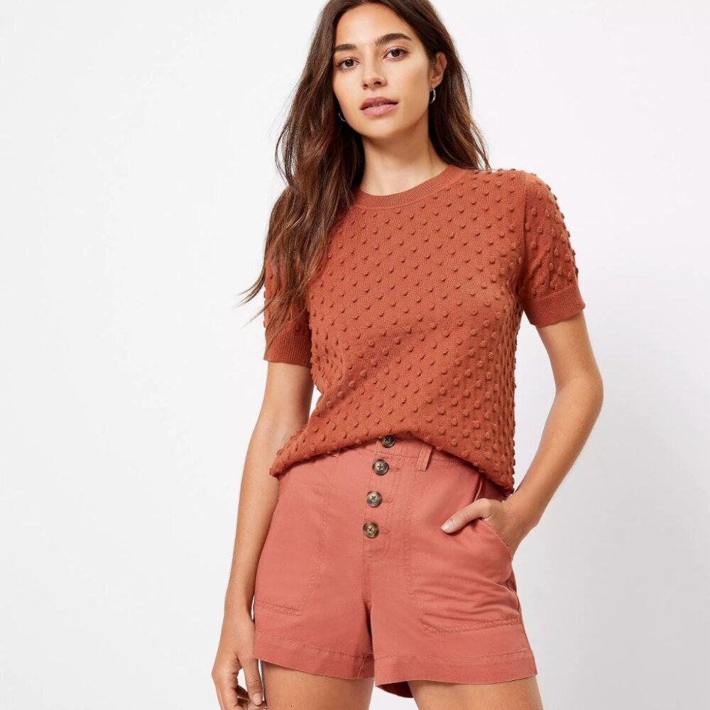 LOFT Bobble Sweater Tee Style #555538 Size: S  Color: Rust
